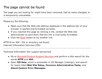 Microsoft 404 Page